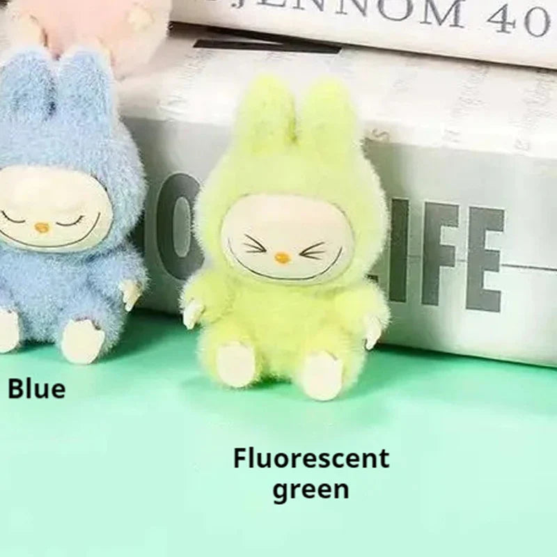 Labubu Mini Plush Toy 4.3cm – Sitting Posture Handmade Cartoon DIY Desktop Ornament Mystery Box Gift