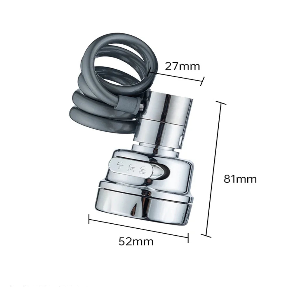 3-Mode Rotating Sink Faucet – 360° Water-Saving Filter Extension for Kitchen
