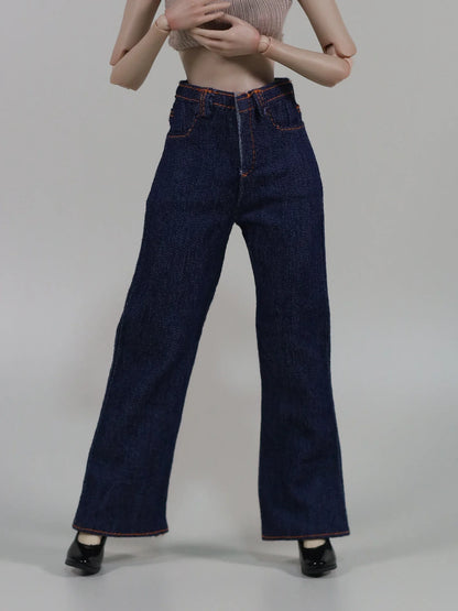 1/6 Scale Female Doll Jeans – Straight-Leg & Wide-Leg Pants for 12" Action Figure Clothes, Doll Accessories