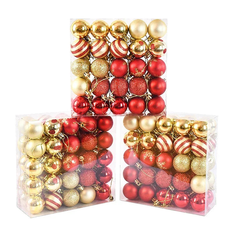 50PCS Christmas Tree Ornaments – Hanging Balls Baubles for Xmas 2025 Home Decor & 2026 New Year Gifts