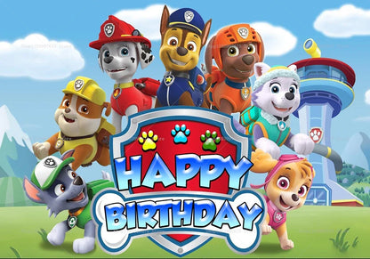 Paw Patrol Birthday Party Backdrop – Kids Party Decorations, Photography Background & Baby Shower Banner