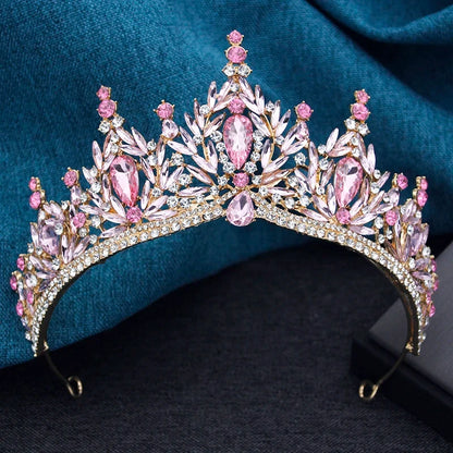Princess Crown Bridal Jewelry Set - Tiara, Necklace and Earrings for Weddings and Prom