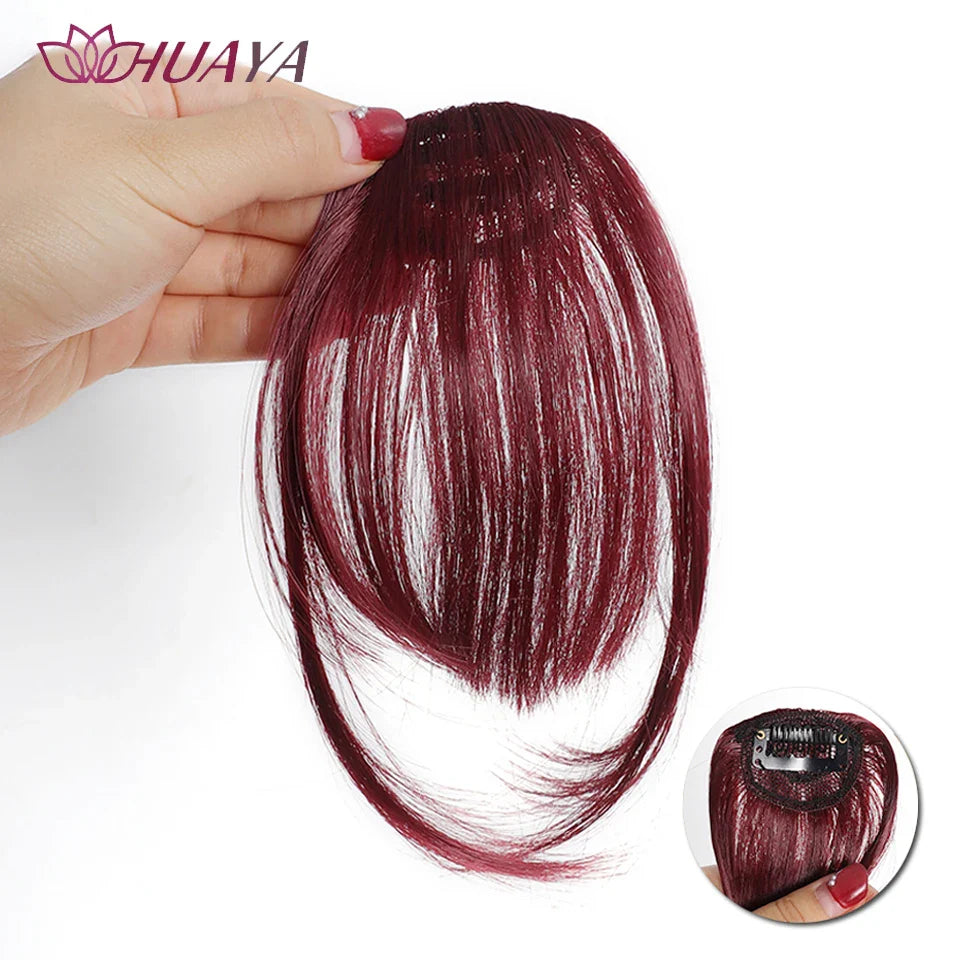 Synthetic Air Bangs Clip-In Hair Extension - Invisible Natural Front Fringes Fiber Hair Accessory