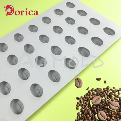 28-Hole Coffee Bean Silicone Mold – DIY Chocolate, Pudding, Soap, Candle, and Cake Decoration Bakeware