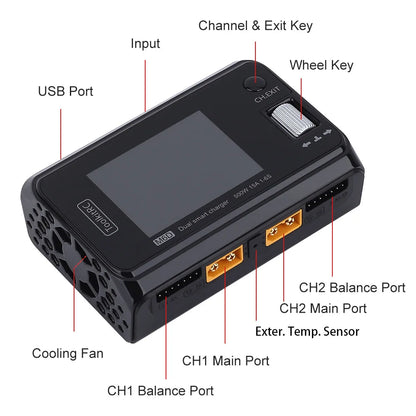 ToolkitRC M6D V3 500W 15A Dual Channel Smart Charger Discharger for 1-6S LiPo FPV Batteries
