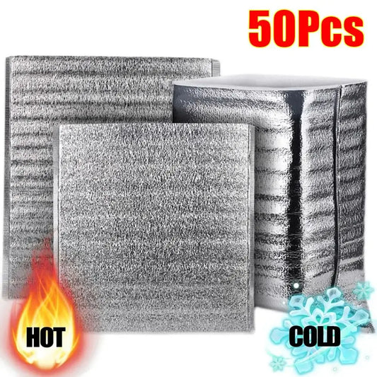 Aluminum Foil Cooler Bag – Insulated Folding Thermal Picnic Bag, Portable Food and Drink Delivery Carrier