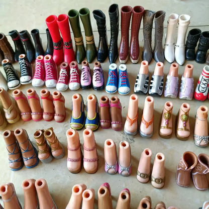 Assorted Doll Shoes Set — Sneakers, High-Heels & Boots Plastic Shoes for Girls’ Doll Accessories