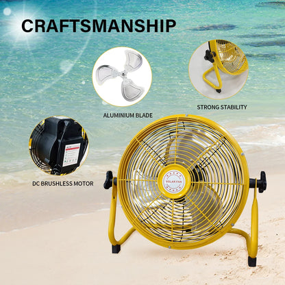 214-Inch Portable Rechargeable Table Fan – Solar & AC Powered Dual Input for Home, Camping & Fishing