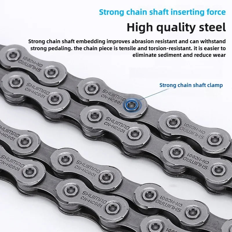 6-12 Speed Bicycle Chain – 10v/11v/12v MTB Mountain Bike Chain, 116/126L Original Bike Parts & Accessories
