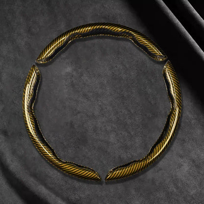 2/3PCS Universal Car Steering Wheel Cover — Laser Carbon Fiber, Silicone & 1K Microfiber Leather, Non-Slip PVC Booster