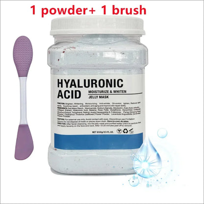 650g Chamomile Hyaluronic Acid Facial Moisturizing Mask Powder with Silicone Brush, Rose Jelly Mask for Skin Elasticity