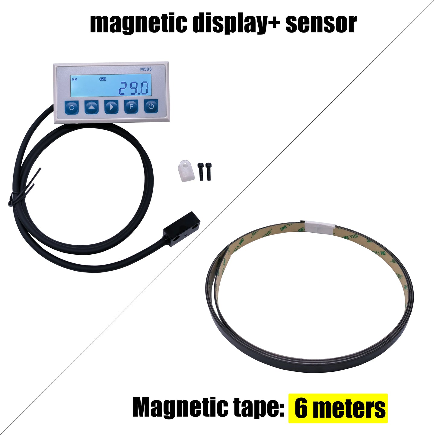 M503 Magnetic Scale DRO Display — Integrated Embedded Magnet Measurement System with Stain Belt for Woodworking