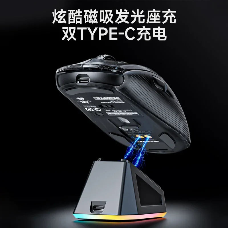 Aula SC630 Custom Gaming Mouse – 3-Mode 2.4G/Bluetooth/USB with Charging Base, Energy-Saving Esports Mouse for PC