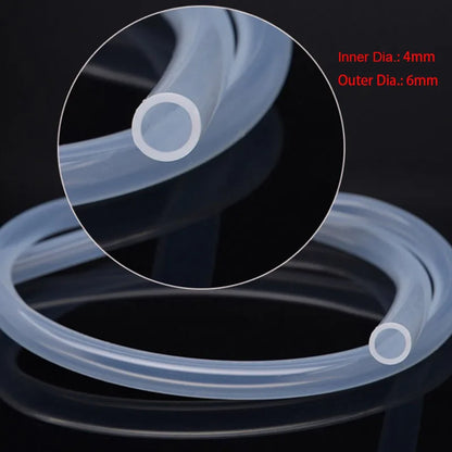 Silicon Aquarium Oxygen Pump Hose - 4x6mm, 1m/3m/5m/10m, Food Grade Tube for Fish Tank & Pond