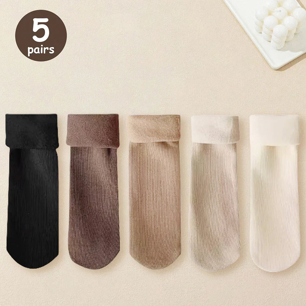 5/10/20 Pairs Women’s Winter Warm Socks — Thick Thermal Cashmere Wool Short Socks for Boots & Home