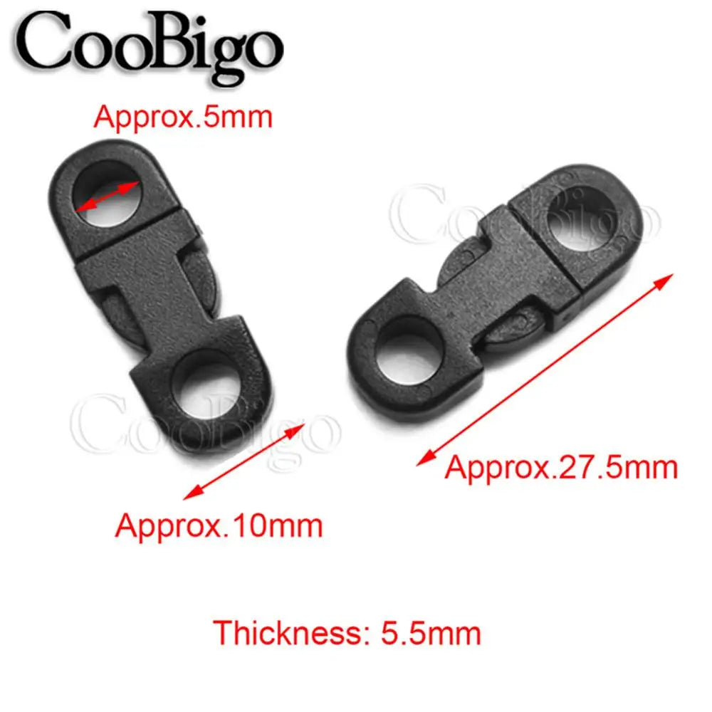 12pcs Mini Quick Release Buckle – 5mm Black Paracord Bracelet Clasp, Plastic Carabiner Fasteners for DIY Craft Accessories