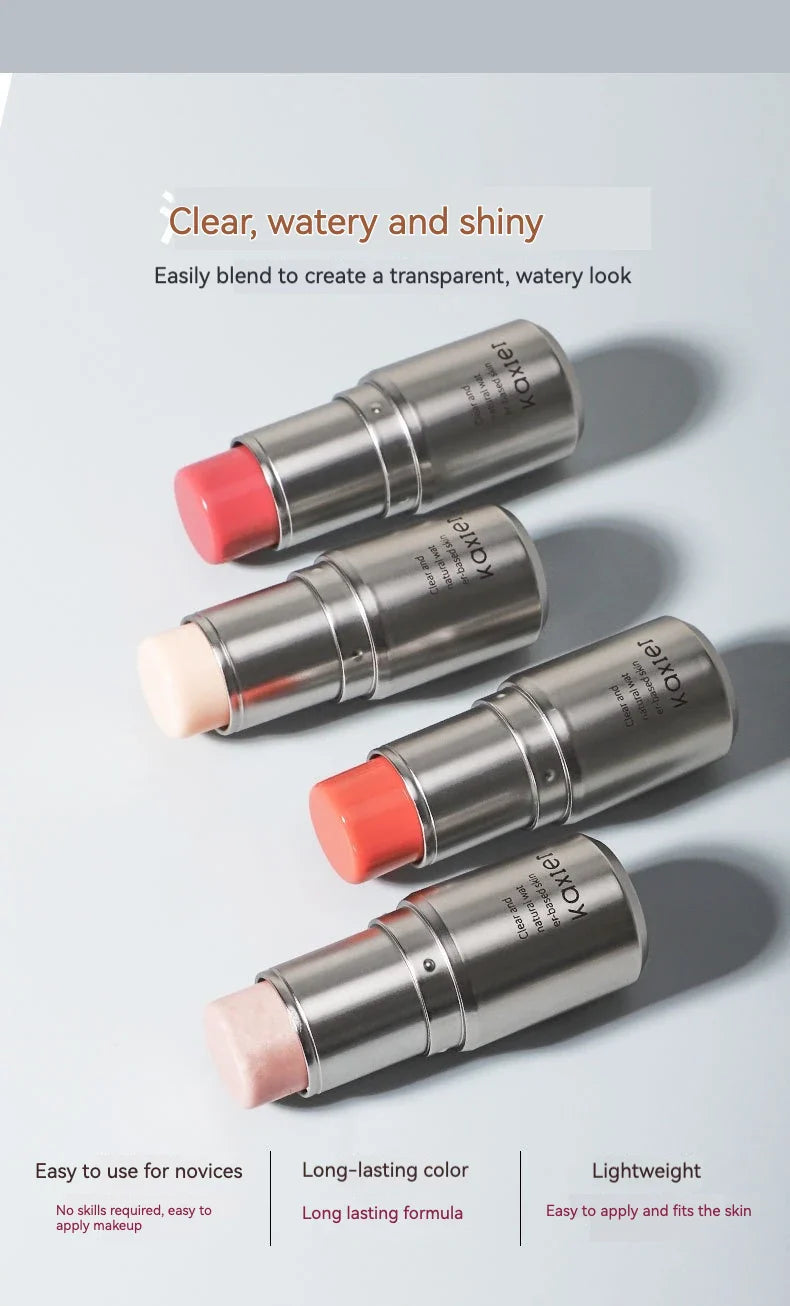 KAXIER High Gloss Stick Highlighter Blush — Waterproof Shimmer Face Contour Illuminator & Brightening Rouge