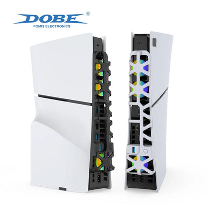 DOBE Cooling Fan for PS5 Slim – Disc & Digital Edition with RGB Lighting and USB 3.0 Port TP5-3538S