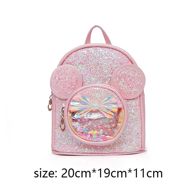 Kids Sequin Cartoon Mouse Backpack - Cute Princess Bag for Girls & Kindergarten