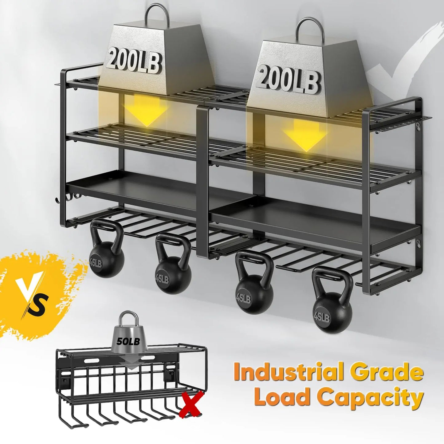 Heavy Duty Power Tool Organizer — 4-Layer Wall Mount Drill & Garage Storage Rack