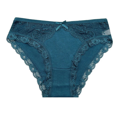 5-Pack Women’s Low Rise Lace Panties — Sexy Cotton Lingerie Briefs