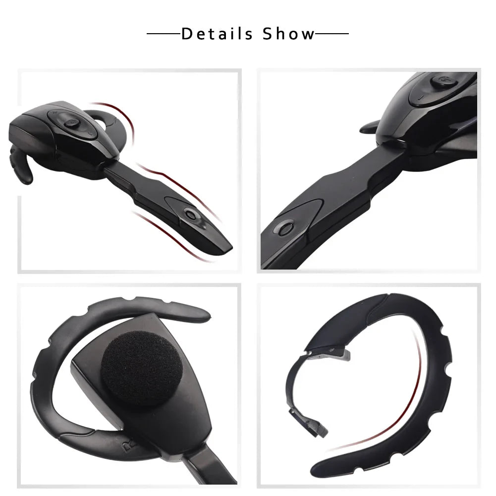 Wireless Bluetooth Headphones – Business Earphones with Microphone, Rechargeable, Handsfree for Car, Driving & Sports