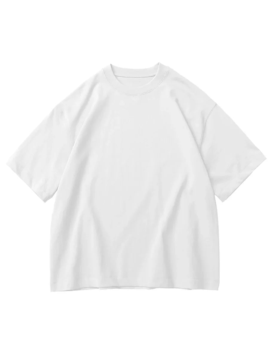 Heavy Cotton Oversized Men’s T-Shirt – 320g Solid Color Drop Shoulder Short Sleeve