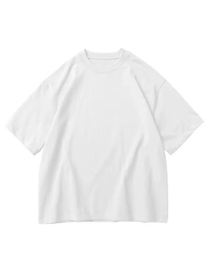 Heavy Cotton Oversized Men’s T-Shirt – 320g Solid Color Drop Shoulder Short Sleeve