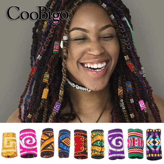 Braid Hair Rings & Tubes — Hip-Hop Dreadlock Beads, Embroidery Fabric Clips, Cuffs & Hair Decor DIY Craft Supplies by CooBigo