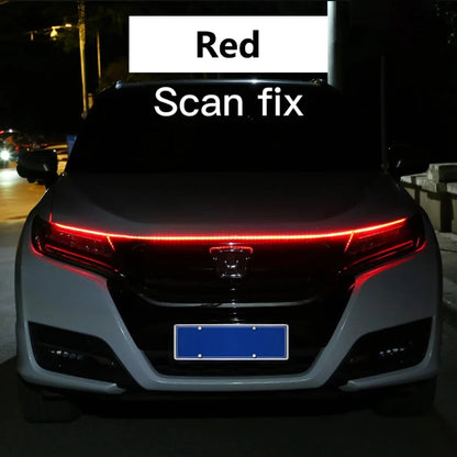 RXZ LED Car Hood Running Light - 12V Dynamic Scan DRL Decorative Ambient Lamp