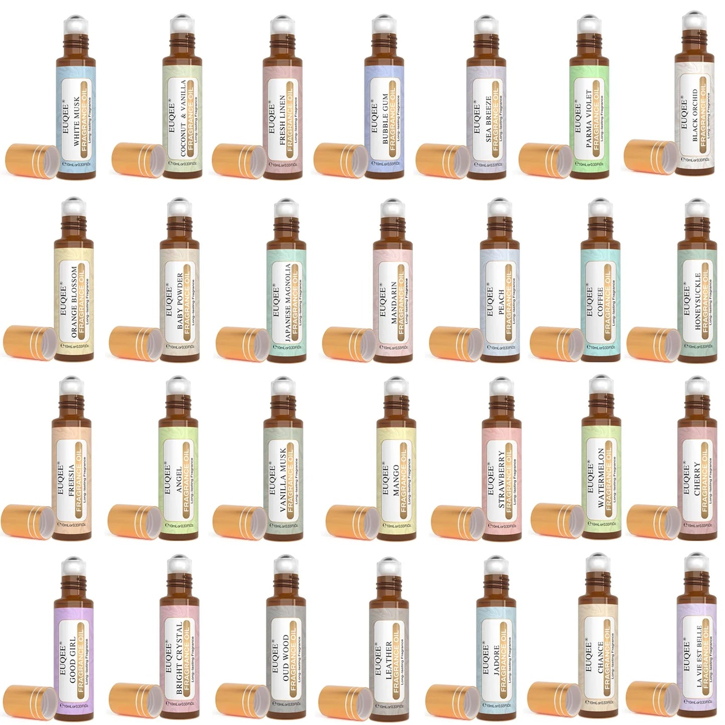 EUQEE 10ml Fragrance Oil Roll-On - Long-Lasting Perfume Scent for Diffusers, Burners & Aromatherapy