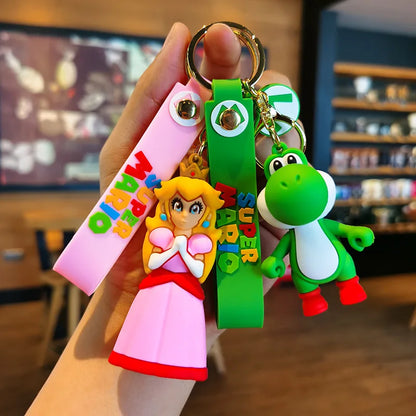 10 Styles Super Mario Keychain - Mario Bros, Luigi, Toad, Yoshi, Bowser Action Figure Model PVC Cartoon Bag Doll Pendant Toys - Perfect Gift