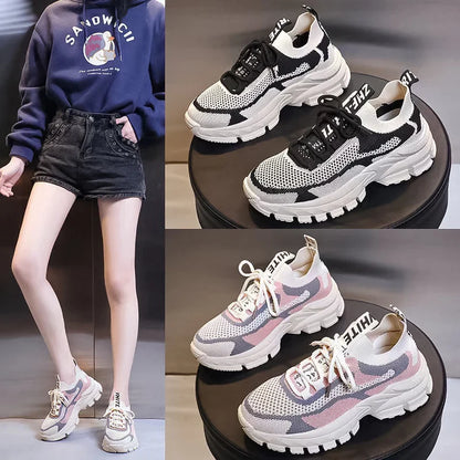 2024 Women's All-Match Mesh Casual Shoes – Breathable, Soft Bottom Sneakers for Spring & Autumn
