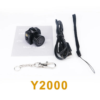 Y4000 Monoreflex Mini Camera 1080P Portable Video Recorder with Flash Lamp, Battery Dock & LCD Screen