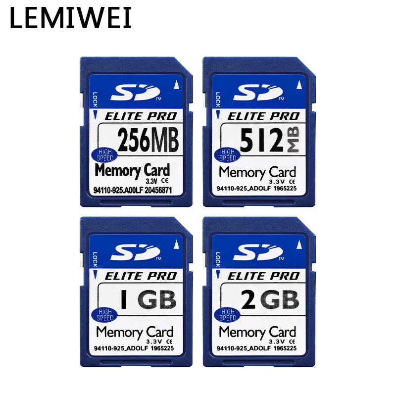 Original Lemiwei Elite Pro SD Memory Card – High-Speed UHS-I Class 10 (128MB–2GB) Durable Blue Storage Card for Testing & Desktop Use