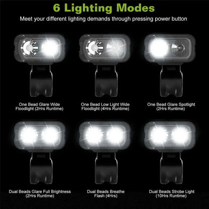 Bright T6 LED Bicycle Light - 1000LM USB Rechargeable Front Headlight for MTB, Mountain Bike, Cycling, and Scooters