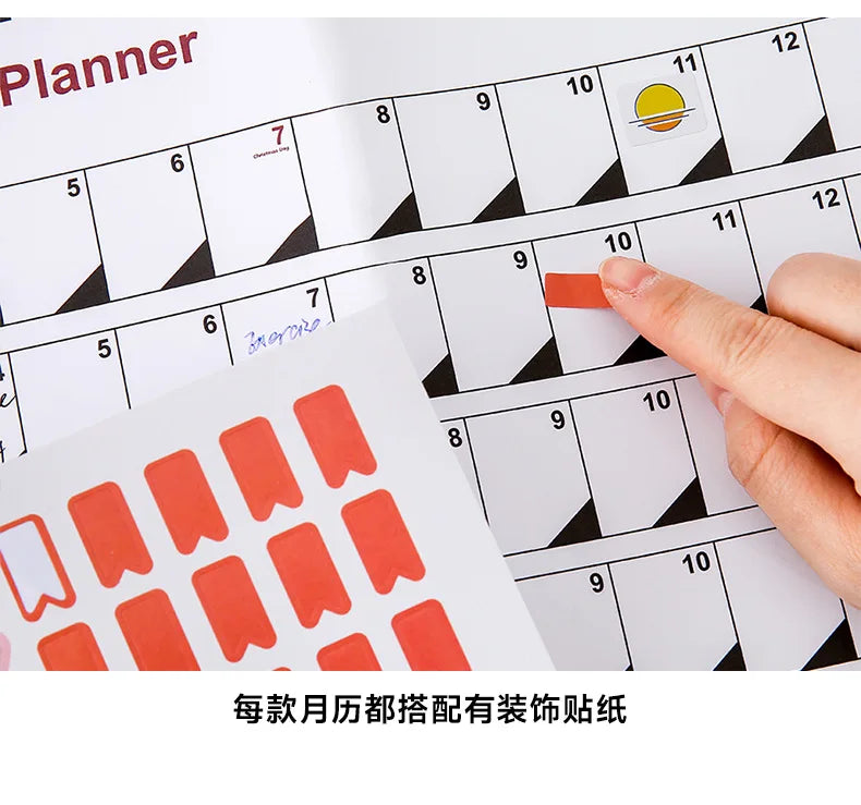 2025 2024 Large Wall Calendar Planner Sheet – Kawaii To-Do List & Schedule Organizer for Office & Home