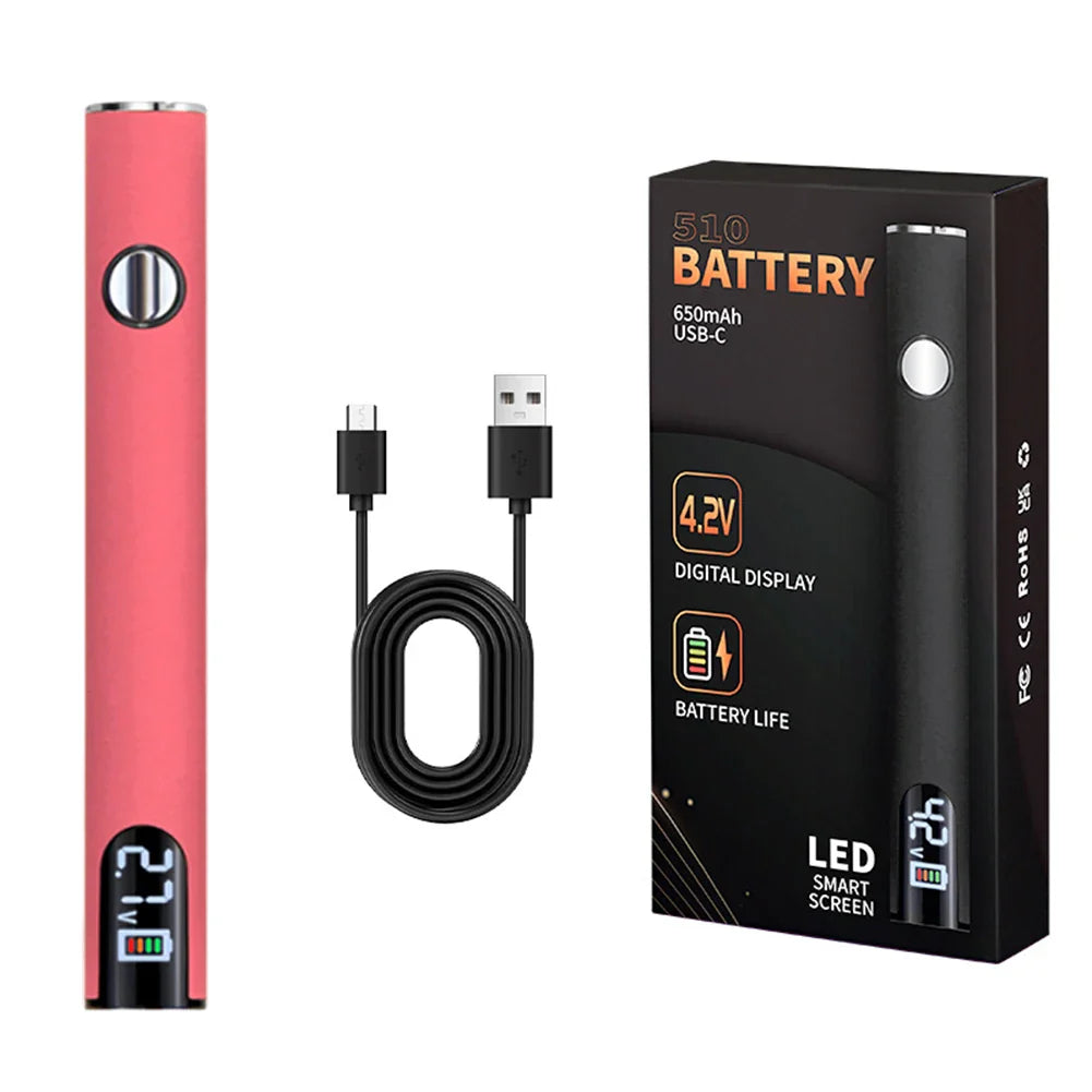 510 Thread 650mAh Smart Battery Pen – USB Rechargeable Mini Power Tool for Cartridge & Soldering Repair Welding Kit