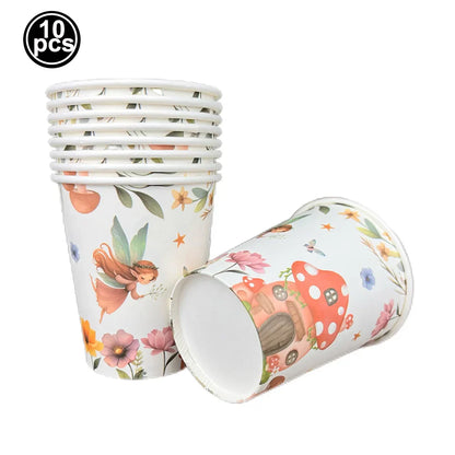 Pink Butterfly Fairy Party Tableware Set – Disposable Plates, Cups & Napkins for Birthday, Wedding & Baby Shower Decor
