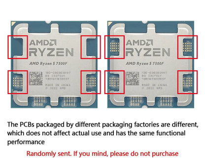 AMD Ryzen 5 7500F CPU - 6-Core, 12-Thread, 3.7GHz, 32MB L3 Cache, 5NM, Socket AM5 (Tray, No Cooler)