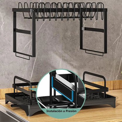 Pink Dish Rack – Snap-On Kitchen Storage Organizer for Bowls & Plates, No-Drill Installation