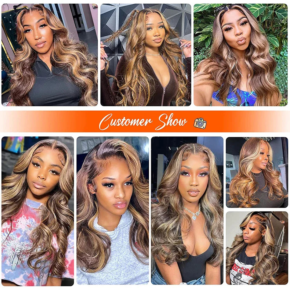 Highlight Blonde Body Wave Wig – 13x6 HD Lace Frontal, Human Hair 13x4 Lace Front Wig