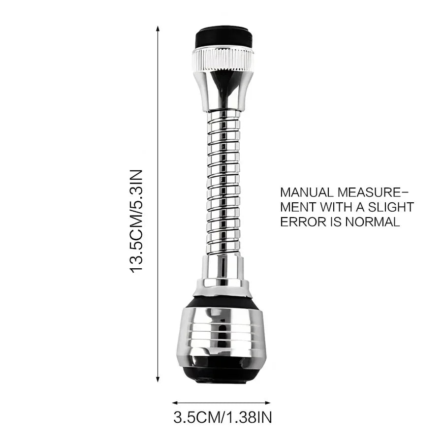 Stainless Steel Kitchen Faucet Sprinkler – Water-Saving Rotating Spray Extender, Lengthening Splash-Proof Bubbler