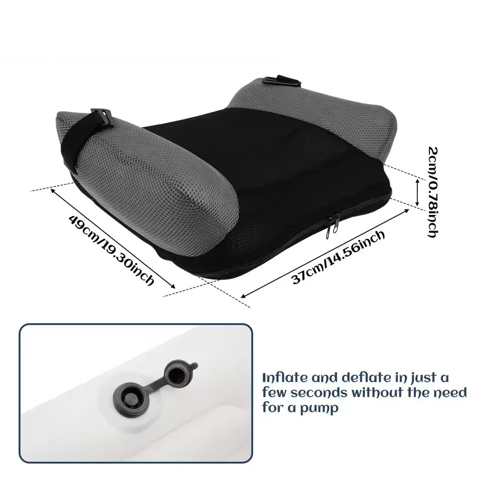 Inflatable Booster Car Seat - Portable PVC Travel Cushion for Kids with Comfortable Backless Design