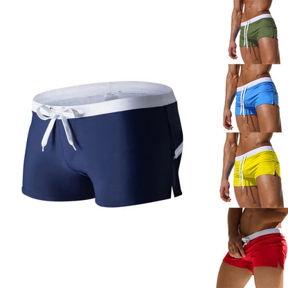 Men’s Quick-Dry Swim Trunks - Back Pocket Beach Boxer Shorts for Summer Swimming