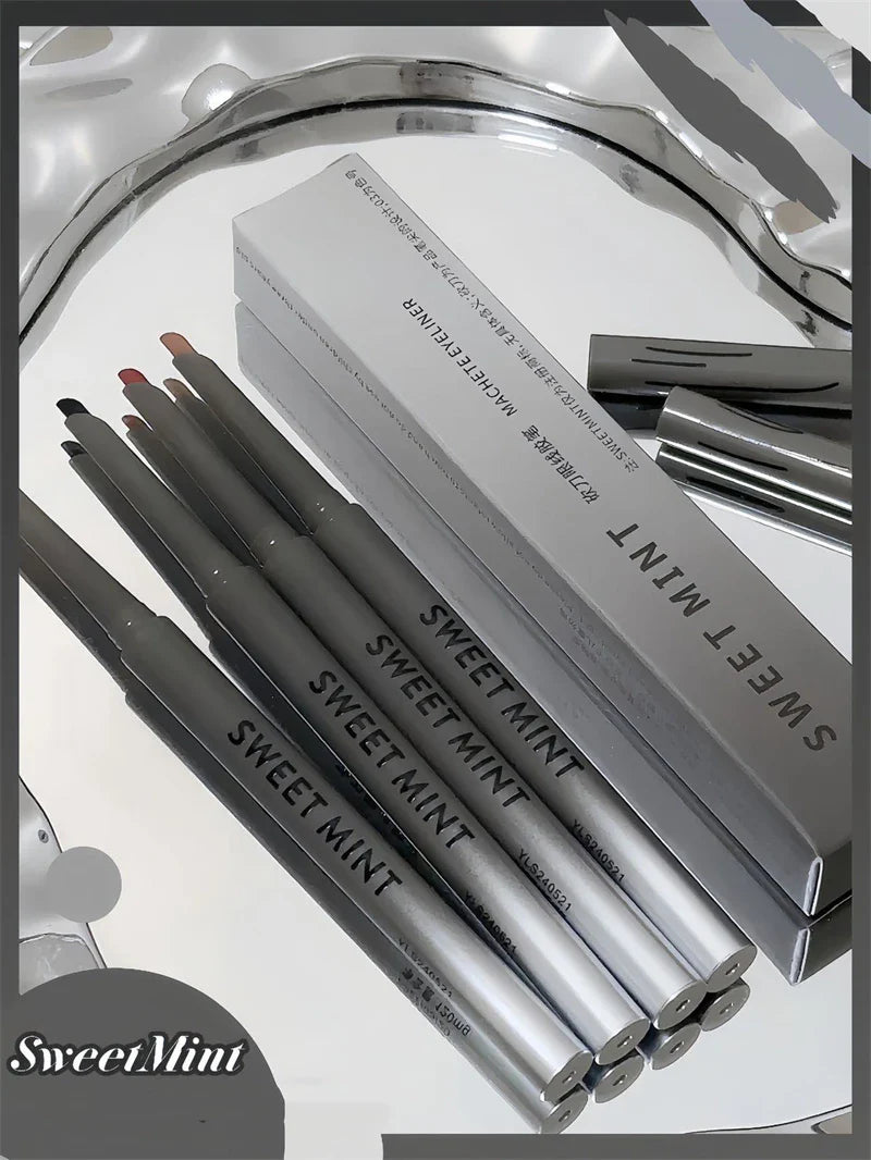 Silky Long-Lasting Waterproof Eyeliner Pencil – Natural Matte Wine Red Eye Makeup Pen