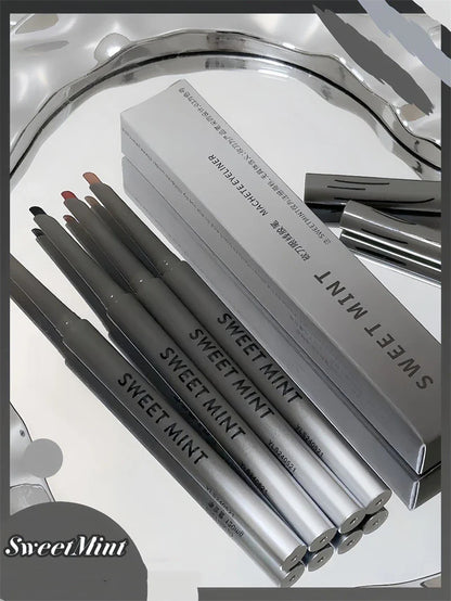 Silky Long-Lasting Waterproof Eyeliner Pencil – Natural Matte Wine Red Eye Makeup Pen