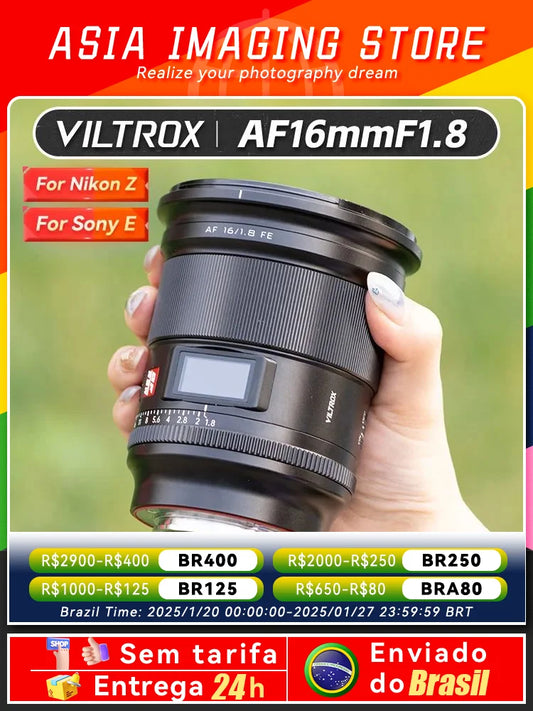 Viltrox AF 16mm F1.8 FE Lens – Full Frame Wide-Angle Fisheye for Sony E ZVE10, A7IV, A7SIII Mirrorless Cameras