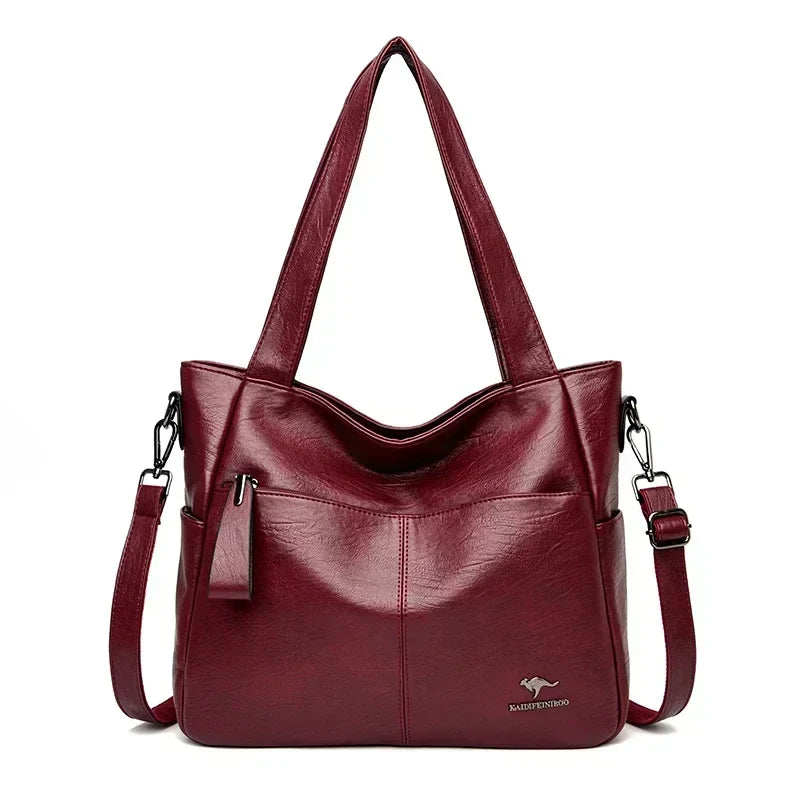 Luxury Women’s Leather Casual Tote Bag – High Quality Large Shoulder & Crossbody Handbag