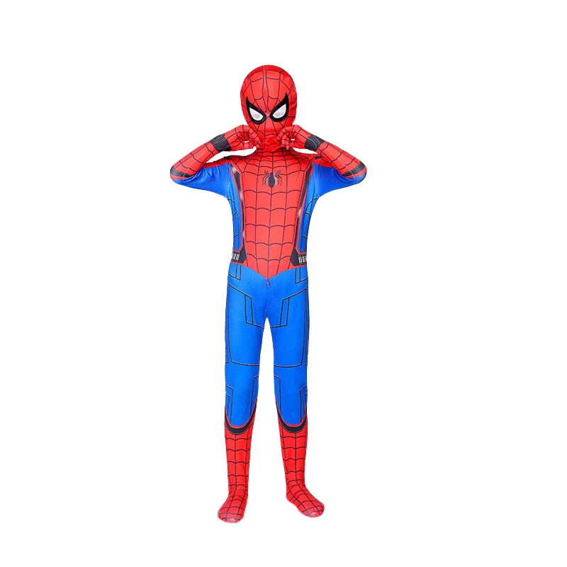 Kids Spiderman Costume – Miles Morales Superhero 3D Zentai Bodysuit Jumpsuit for Boys & Girls, Halloween Cosplay Outfit